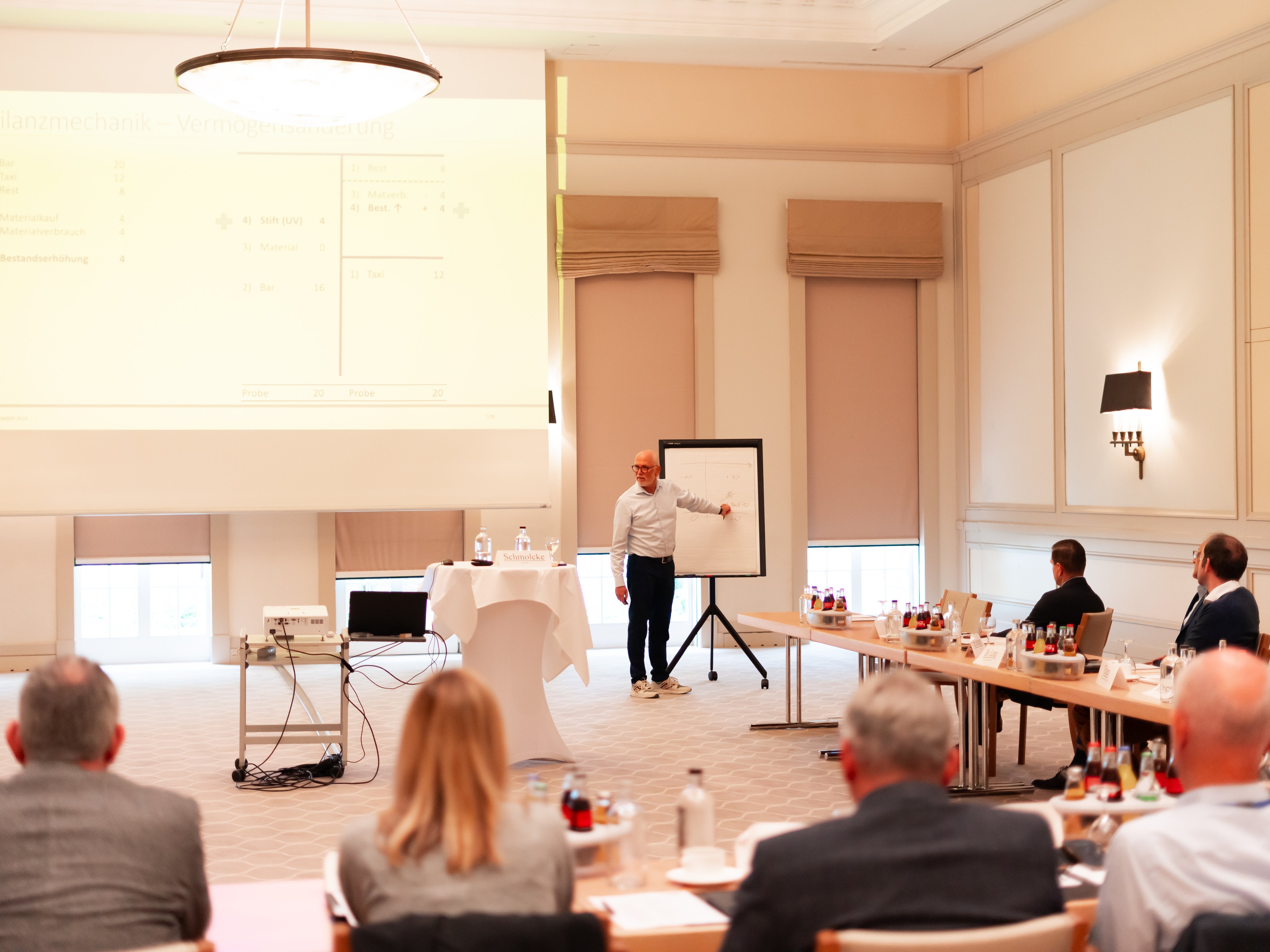 Referent Nikolaj Schmolcke bei seinem Vortrag „Kennzahlen und bilanzielles Verständnis für Aufsichtsräte“.