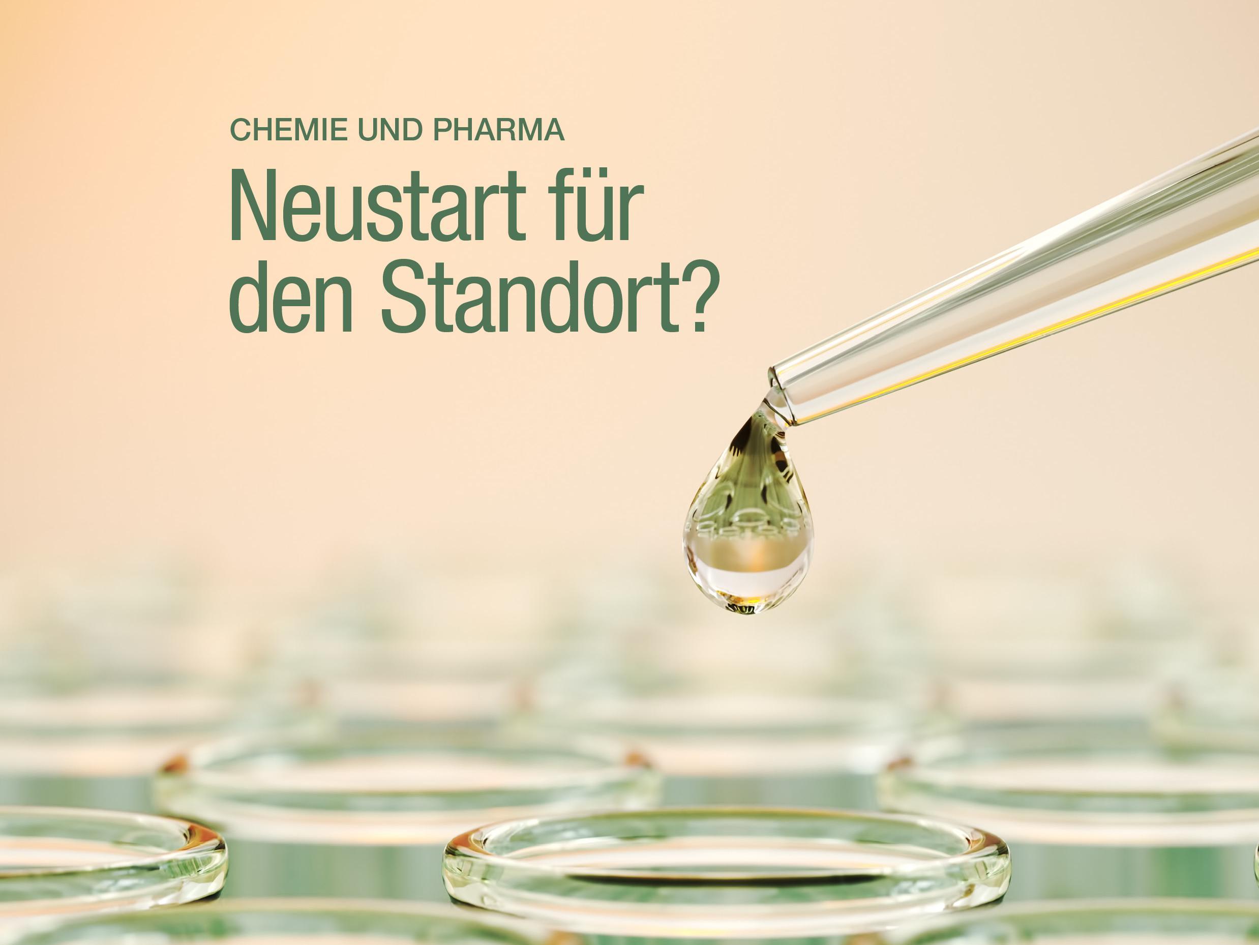 Cover des VAA Magazins Juni 2026: Im oberen Bereich steht der Titel „VAA Magazin – Zeitschrift für Fach- und Führungskräfte“. Darunter sind drei Themenhinweise: „Verband: Delegiertentagung in Köln“, „Einkommen: Auswertung der VAA-Studie“ und „Arbeitsrecht: Versetzung im Fokus“. Das zentrale Motiv zeigt eine Laborszene: Eine Glaspipette lässt einen Tropfen einer hellgrünen Flüssigkeit in eines von mehreren nebeneinander angeordneten Glasgefäßen fallen. Die Gefäße sind mit grüner Flüssigkeit gefüllt und im Vordergrund unscharf in Reihen angeordnet. Der Hintergrund ist weich gezeichnet in warmen Beige- und Grüntönen. Im Bildzentrum steht die Titelzeile: „Chemie und Pharma – Neustart für den Standort?“