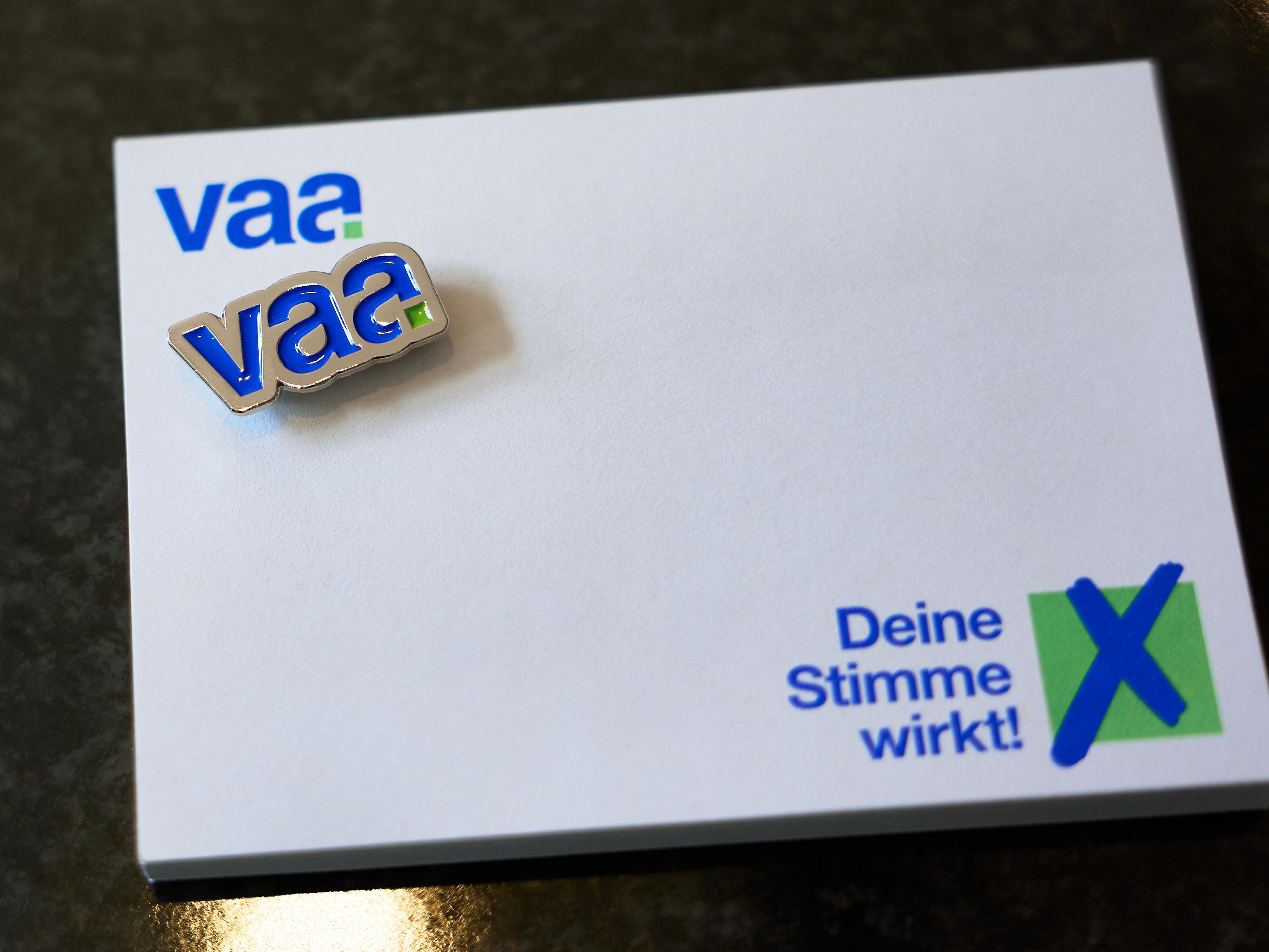 Give-aways des VAA im Rahmen der Betriebsratswahlkampagne 2026.